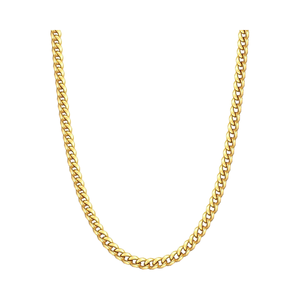 Coole Herren-Halskette 18K Vergoldet 4mm/6mm Anlaufbeständige Kubanische Gliederkette 18/20/22/<span class=keywords><strong>24</strong></span>/26 Zoll Langlebige Kette mit Karabinerverschluss - Product Image 2