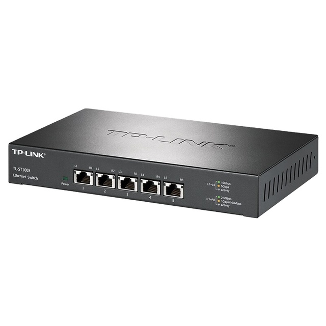 Tp-link TL-ST1005 10Gbps Ethernet Switch Plug and Play All 5*10G RJ45 Ports 10Gbps 10GBASE-E RJ45 FTTX Use 1 Year Warranty