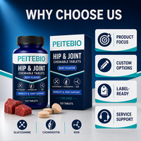 Comprimés à mâcher probiotiques PEITEBIO pour chiens avec probiotiques, prébiotiques et enzymes, saveur bacon, soutien digestif, 120 comprimés
