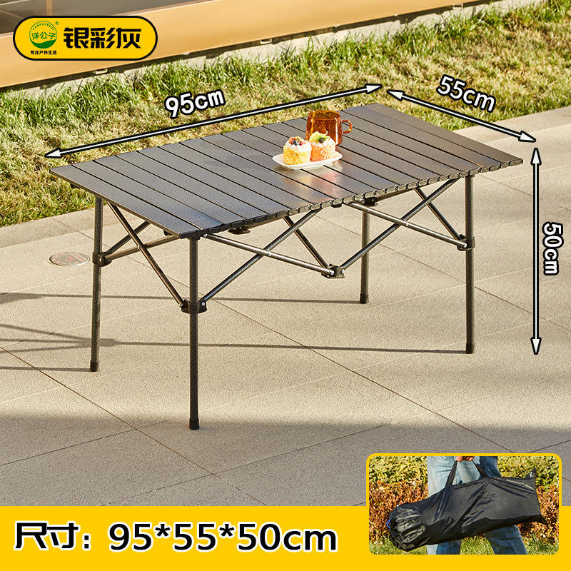 [95 Gris Argent] Table Longue à Tube Rond