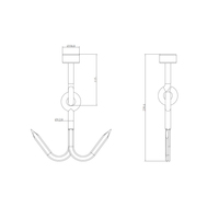 Crochet double en acier inoxydable pour camion frigorifique, crochet de suspension personnalisé pour la boucherie