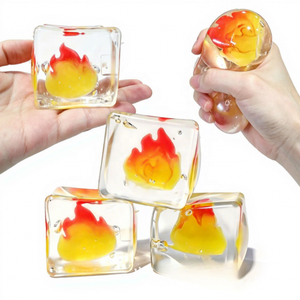 New Creative Flame <b>Squishy</b> Toy Soft TPR Stress Relief Ice Cube Sensory Toy Cute Fidget Toy for Kids and Adults Gift Bulk - Product Image 1