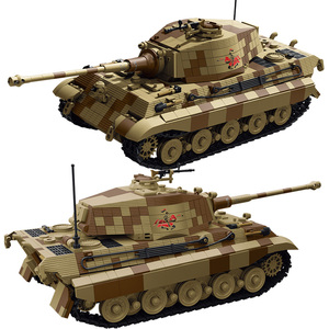 Vente en gros de chars allemands de la Seconde Guerre mondiale Panzer VI Tiger II Ausf. Kit de construction de modèle de <span class=keywords><strong>char</strong></span> lourd B, ensemble de blocs de construction pour adultes - Product Image 1