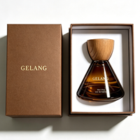 Flacon de parfum de haute qualité 50 ml, flacons de parfum ronds en verre, flacons de parfum ambrés uniques de luxe, flacons de parfum vides de luxe avec emballage