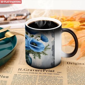 Mug personnalisé avec motif textuel, 11 oz, céramique noire givrée, tasse magique changeant de couleur à la chaleur - Product Image 5
