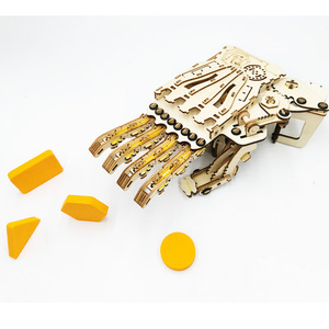 <span class=keywords><strong>Jouet</strong></span> STEM en <span class=keywords><strong>bois</strong></span> à assembler, main robotique mécanique, pour enfants de 0 à 3 mois, manipulateur télescopique en forme de main, éducatif - Product Image 4