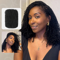 Cheveux humains Remy malaisiens Afro Kinky en vrac, double trame machine, pour tresses, torsades et dreadlocks, couleur naturelle, 50g, Chine
