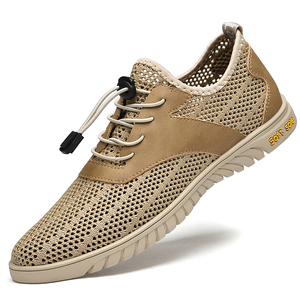 Chaussures d'été respirantes en maille pour hommes, chaussures de sport et de loisirs en maille, chaussures d'extérieur élastiques à bande perforée - Product Image 5