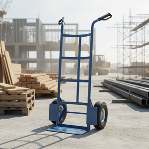 Carretilla de mano de acero de alta resistencia con ruedas neumáticas para el manejo de materiales industriales en almacenes - Product Image 3