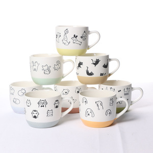 แก้วกาแฟเซรามิคลายลูกแมวน่ารักและลูกสุนัข ขนาดใหญ่ มีหูจับ เหมาะสำหรับเป็นของขวัญในโอกาสต่างๆ - Product Image 1