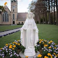 Conception personnalisée de l'église catholique extérieure marbre Vierge Marie Statue de jardin à vendre