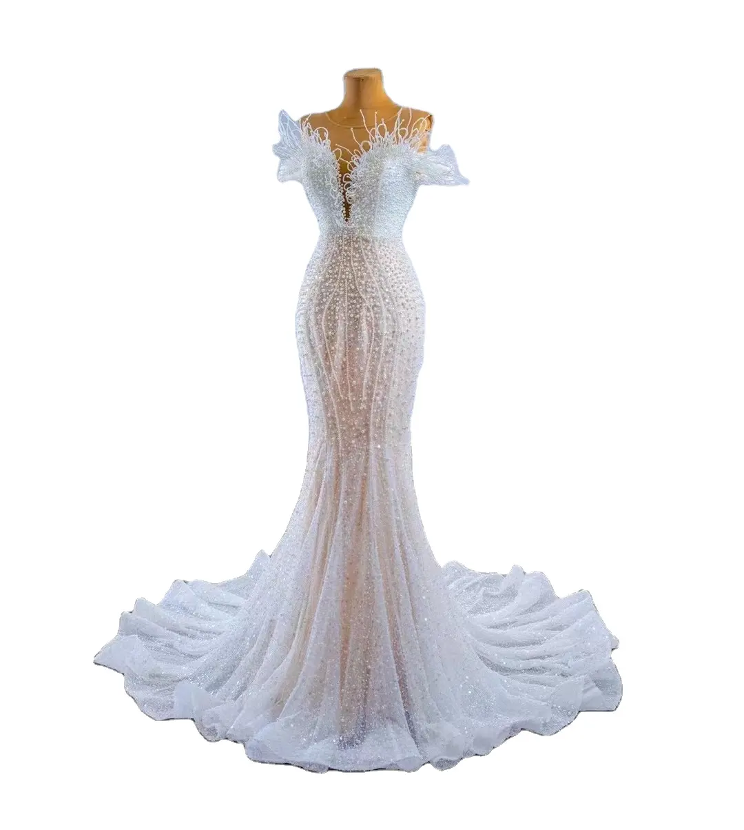 Feishiluo New Design Mermaid bridal dress Luxury bead Mermaid sexy off-shoulder wedding dresses