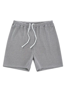 กางเกงขาสั้นแบบถักสองสีสำหรับผู้ชายกางเกงขาสั้นผ้ายืดระบายอากาศผ้าโพลีเอสเตอร์ผสมยางยืดแบบมีเชือกผูกลำลองจัดส่งจากผู้ผลิต - Product Image 3