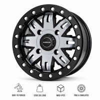 Jantes Beadlock forgées usinées argentées 17-22 pouces 6061-T6, jantes tout-terrain simulées 5x5.0 6x5.5 pour Jeep Wrangler JL