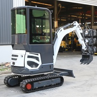 Mini-excavatrice de 1,8 tonne certifiée Euro 5 EPA, système hydraulique, chenilles en caoutchouc, pour travaux de terrassement, construction de fondations et aménagement paysager