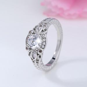 แหวนนิ้วมือชุบโรเดียมสีเงินสเตอริง925ตัดสวยสง่าออกแบบทันสมัยสำหรับงานแต่งงานงานหมั้นของผู้หญิงครบรอบปี - Product Image 4