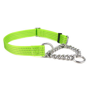 Collares reflectantes de nailon suave ajustables para mascotas, cadena de acero inoxidable, Collar de perro Martingale de liberación rápida - Product Image 4