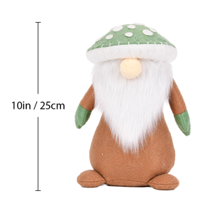 Mushroom Hat Woodland Gnome Plush Sitting Toadstool Tomte Doll Brown Felt <b>Figurine</b> for Fairy <b>Garden</b> Table Decor Bulk - Product Image 2
