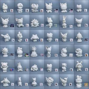 Aanpasbare vinyl berenfiguur DIY graffiti beeldje verschillende stijlen vloeibare beren sculptuur voor knutselwerk anime thema decoraties - Product Image 1