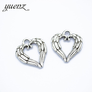 Liontin Sayap Malaikat Warna Perak Antik YuenZ untuk Pembuatan Perhiasan DIY Gelang Kalung 19*17mm A81 - Product Image 3