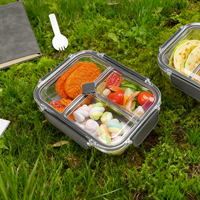 Boîte à lunch pour enfants 1L en TRITAN de qualité alimentaire, écologique, micro-ondable, anti-fuite, chauffable, à 3 compartiments, avec logo personnalisé – Meilleure vente