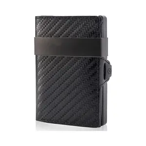 2022 2022 RFID with aluminium money clip and coin compartment Protects 8 card slim men's leather credit card holder