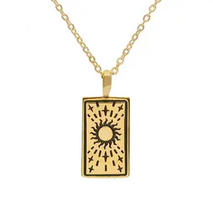 Gemnel Jewelry 925 Sterling Silver Fashion 18k Gold Plated Sun Pendant Necklace Enamel Sun Necklace