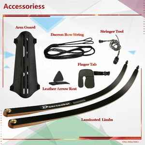 Vente directe d'usine 60 "membres stratifiés en bois Riser droitier et gaucher Takedown arcs et flèches classiques - Product Image 5