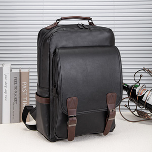 Large Capacity Travel <b>Backpack</b> For Men Black And <b>Brown</b> 15 Inches Laptop Bag Casual College Student Schoolbag - Product Image 2