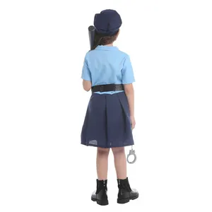 Kids Girls Police Dress Up Children Party Carnival Cosplay Cop Officer Costume Halloween Role Play Police Clothing Suit Sets