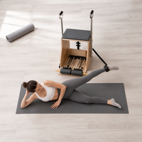Chaise de Pilates personnalisable, fabrication OEM, structure en chêne, cuir PU épaissi, capacité 200 kg, pour studio, salle de sport à domicile