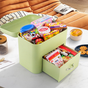 Caja de almacenamiento de escritorio Chu Luoyun, organizador de oficina independiente rectangular de doble capa, estilo japonés - Product Image 1