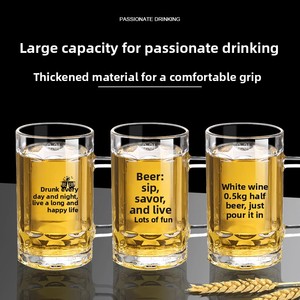 Jarra de Cerveza Personalizada al por Mayor con Logotipo, 400 ml, de Vidrio Templado con Asa - Product Image 4