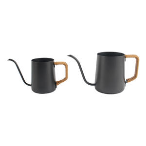 Cafetière Bouilloire à thé Bouilloire à col de cygne antirouille pour la maison pour le camping en plein air Pot 600ml Noir - Product Image 1