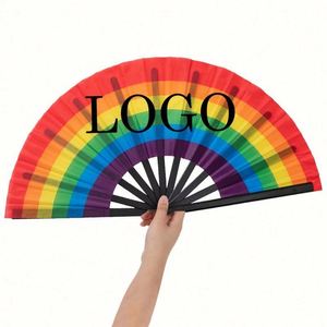 Abanicos de Mano Plegables de Bambú con Impresión Personalizada, Sonido Dingling para Actividades de Baile Interesantes, Festivales de Música EDM, Venta al Por Mayor - Product Image 4