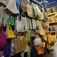 Sac fourre-tout creux personnalisé de créateur Sac à main de plage coloré en coton tissé à la main Mini sac à bandoulière pour femmes à fermeture ouverte