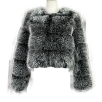 Großhandel Maßgeschneiderte Damen Kurze Trench Faux-Pelzmäntel Umweltfreundlich Winter Warm Hochwertige Flauschige Kunst-Waschbär-Pelzjacken