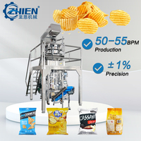 Machine d'emballage automatique VFFS pour snacks, chips de pommes de terre, café, pâtes, bonbons, avec pesage et scellage de sachets, équipement d'emballage sous azote