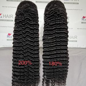 Peluca de Cabello Humano Remy con Frente de Encaje Transparente 13x6 de Alta Densidad 200% para Mujeres Afroamericanas, Ondulado - Product Image 5