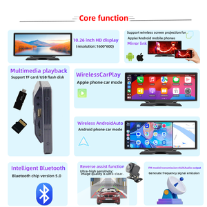 Interconnection External Mobile Phone Monitor for Cars10.26\" Portable Smart Screen Wireless CarPlay &amp; <strong>Android</strong> Auto - Product Image 3