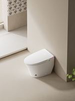 WC intelligent en céramique avec bidet intégré et chasse d'eau siphonique à détection de pied, ouverture automatique, pour hôtel