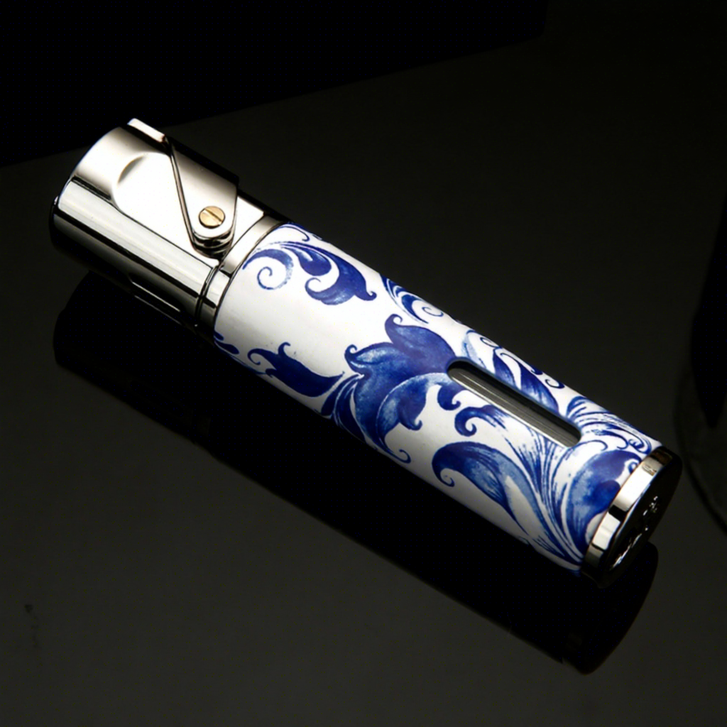Blue and white