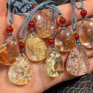 Pendentif Goutte d'Eau en Cristal Naturel Coloré Quatre Saisons, Chaîne Style Sportif, Matériau Pierre Naturelle, Cristal Pur - Product Image 3