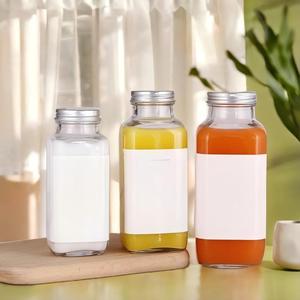 <span class=keywords><strong>Bottiglia</strong></span> in Vetro Quadrata Francese Trasparente <span class=keywords><strong>da</strong></span> 6oz 8oz 10oz 12oz 16oz 180ml 250ml 300ml 350ml 500ml per Succhi di Frutta con Tappo a Vite - Product Image 2