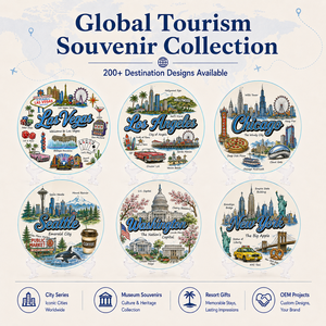 Assiette en céramique souvenir de <span class=keywords><strong>Las</strong></span> <span class=keywords><strong>Vegas</strong></span>, États-Unis, motif dessin animé des monuments de la ville, pour assiette décorative en céramique, personnalisable OEM ODM, vente en gros - Product Image 5
