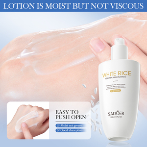 SADOER Lotion Éclaircissante au Riz Blanc et Niacinamide 120mL Marque Privée Apaisante Blanchissante Anti-taches Hydratante pour le Visage - Product Image 5