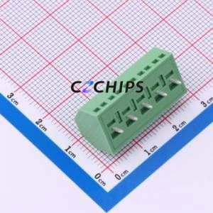 DB127S-5.0-5P-GN-S Screw Terminal Block Through hole Component (THT),P=5mm Connector 1x5P 5mm Green Through Hole - Product Image 2