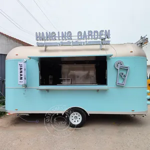 Influencer galvanized zinc outside customizable food trailer with full equipment for hamburger pizza ice cream coffee