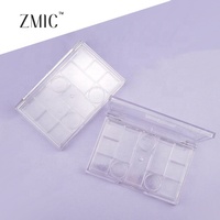 Palette de fards à paupières OEM 12 compartiments, palette vide rectangulaire pour crème blush, palette personnalisée transparente pour sourcils et correcteur, personnalisable avec logo
