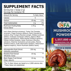 ผงเห็ดคุณภาพสูง OEM ซื้อจำนวนมาก เสริมภูมิคุ้มกัน บำรุงสมอง เพิ่มพลังงาน มีเห็ด 16 ชนิด - Product Image 2